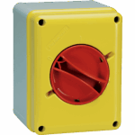 P208164 CAM-SZ ISOLATOR SWITCH FOR EMERGENCY WITH RED HANDLE AND YELLOW COVER