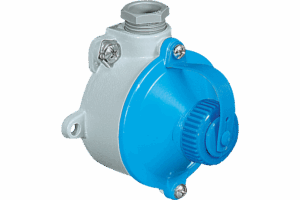 P401030 RONDO CONCENTRIC PLUG WALL-MOUNTING SOCKET-OUTLET IN ALUMINIUM ALLOY ENCLOSURE 6A 25/50V 2P CABLE GLAND 1XM20