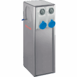 P576400 B-SMART STAINLESS STEEL AISI 316L BOLLARD FOR CAMPSITES WITH 4 INTERLOCKED SOCKET OUTLETS