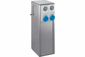 P576400 B-SMART STAINLESS STEEL AISI 316L BOLLARD FOR CAMPSITES WITH 4 INTERLOCKED SOCKET OUTLETS