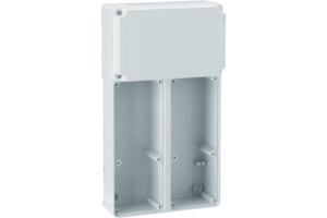 P579422 TOPTER DISTRIBUTION BOARD WITH BLIND COVER FOR 2 63A INTERLOCKED SOCKETS IP55
