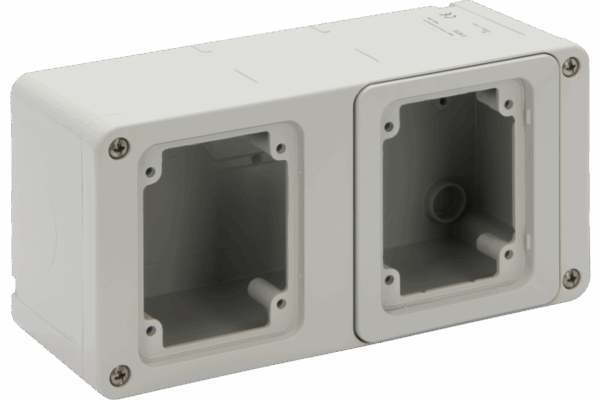 P579702_MAIN_png_900_600_contain_70.png P579702 TOPTER WALL-MOUNTED BOX FOR 2 HORIZONTAL SOCKET-OUTLETS TOPTER SERIES 103X206 IP55