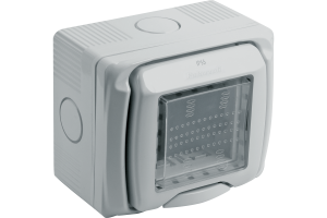 P630012 DOMOTER WALL MOUNTING WATERTIGHT ENCLOSURE FOR MODULAR DEVICES IP55 2 MODULES - 43402
