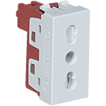 P641216 PT60 MODULAR SOCKET 2P+E 10/16A 250V "BIVALENTE" ITALIAN STANDARD 1 MODULE