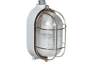 P831192 RINO OVAL LIGHTING FIXTURE IN ALUMINIUM 1 LAMPHOLDER E27 INLET 2XM20 CAGE