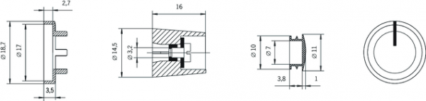 ast_644183_m.png Euchner 083645E | DREHKNOPF SCHWARZ f. ACHSE 3MM : Rotary Knob