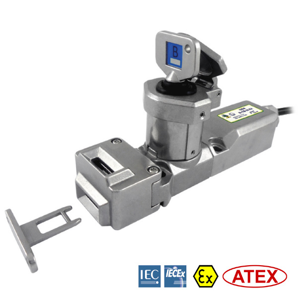 SS-TS-CB-EX-1.jpg Idem SS-TS-CB-22-EX: Single 2NC 2NO Tongue Interlock with EX with 3 meter Pre-Wi