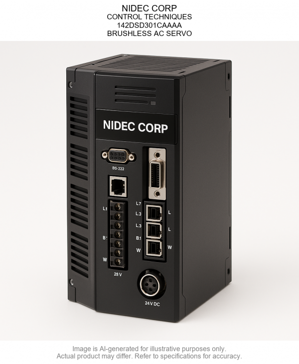 142DSD301CAAAA.png NIDEC CORP; CONTROL TECHNIQUES; 142DSD301CAAAA; BRUSHLESS AC SERVO
