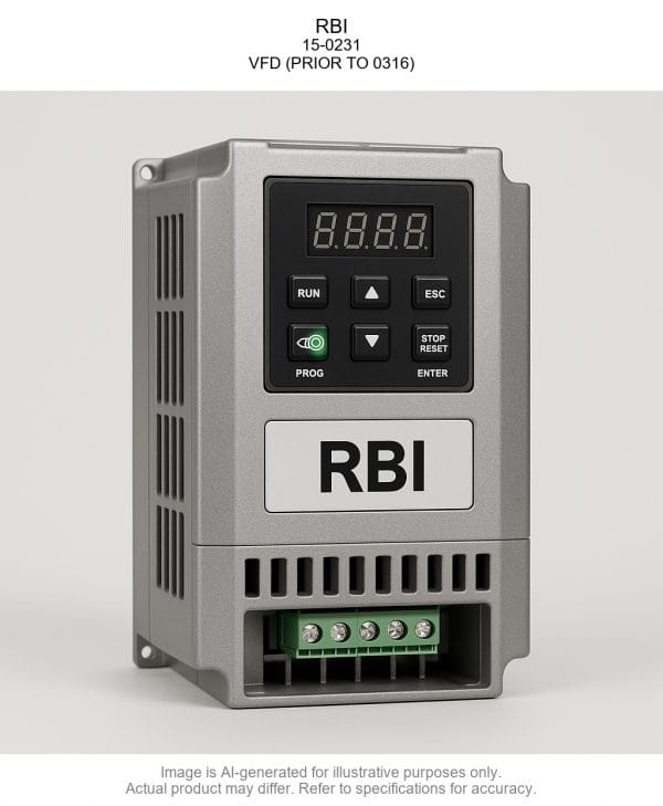 RBI; 15-0231; Variable Frequency Drive (PRIOR TO 0316)