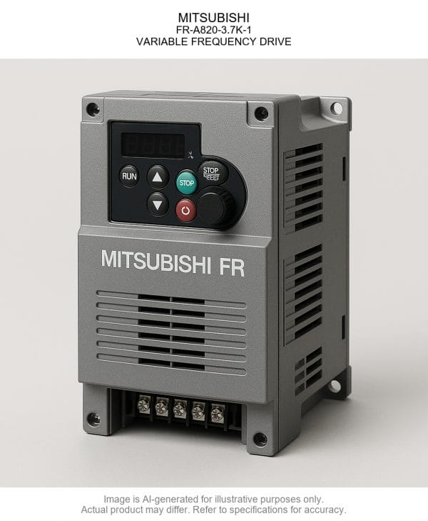 FR-A820-3.7K-1.png MITSUBISHI; FR-A820-3.7K-1; VARIABLE FREQUENCY DRIVE
