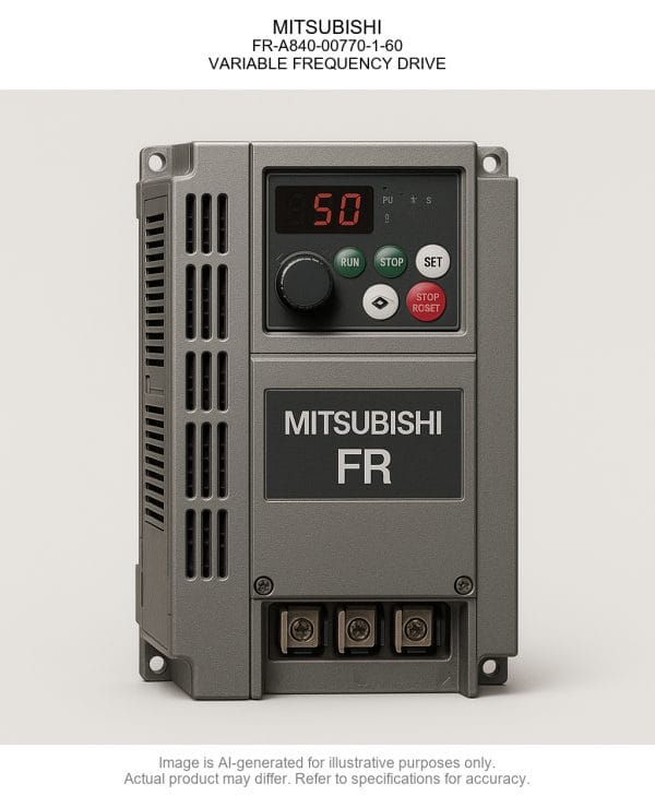 FR-A840-00770-1-60.png MITSUBISHI; FR-A840-00770-1-60; VARIABLE FREQUENCY DRIVE