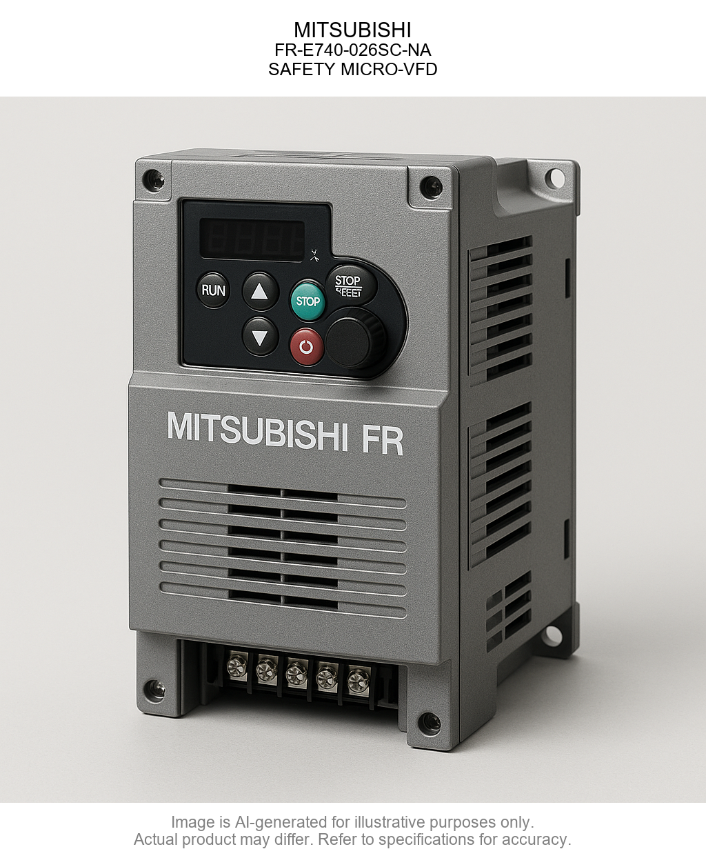 MITSUBISHI; FR-E740-026SC-NA; SAFETY MICRO-Variable Frequency Drive