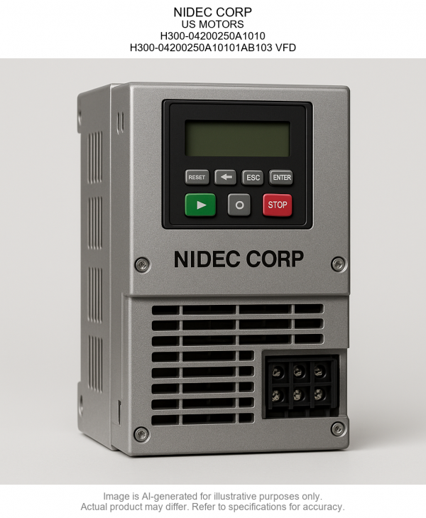 H300-04200250A1010.png NIDEC CORP; US MOTORS; H300-04200250A1010; H300-04200250A10101AB103 Variable Frequency Drive