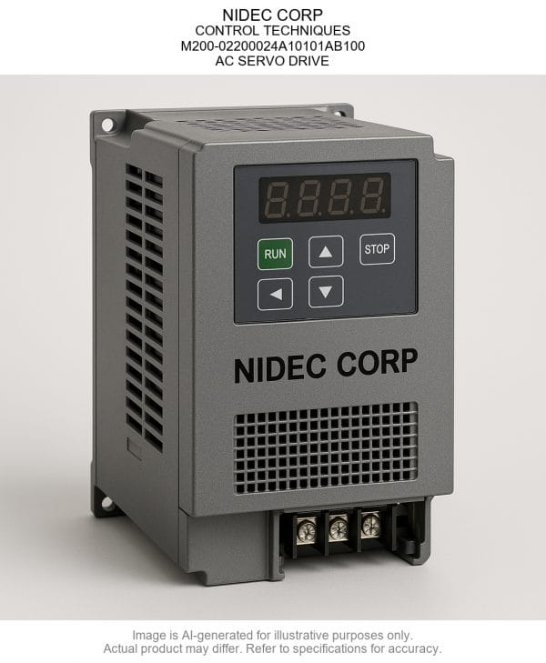 M200-02200024A10101AB100.png NIDEC CORP; CONTROL TECHNIQUES; M200-02200024A10101AB100; AC SERVO DRIVE
