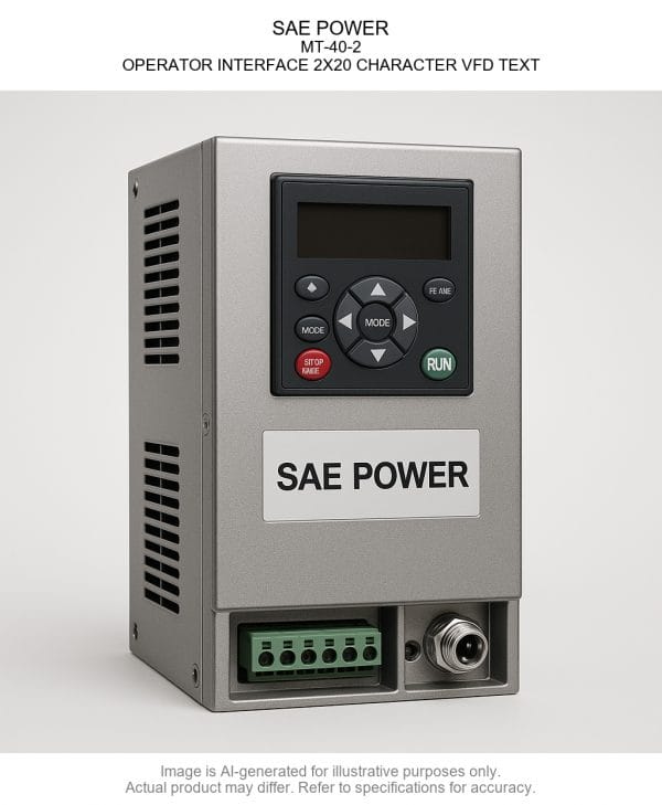 MT-40-2.png SAE POWER; MT-40-2; OPERATOR INTERFACE 2X20 CHARACTER Variable Frequency Drive TEXT