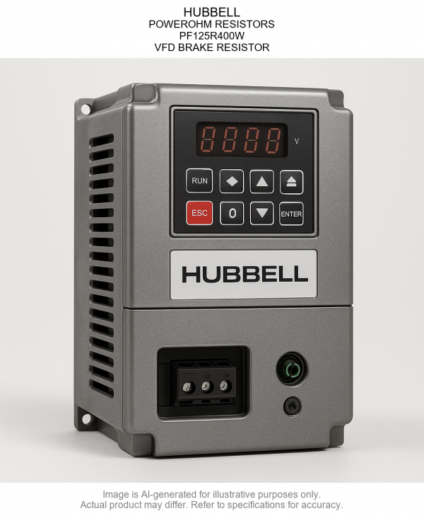 PF125R400W.png HUBBELL; POWEROHM RESISTORS; PF125R400W; Variable Frequency Drive BRAKE RESISTOR