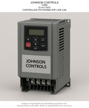 JOHNSON CONTROLS; YORK; S1-6111670; CONTROLLER Variable Frequency Drive PRGMD 2HP L526 3.6A