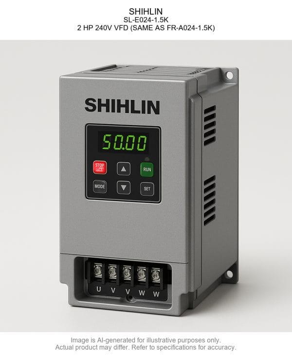 SHIHLIN; SL-E024-1.5K; 2 HP 240V Variable Frequency Drive (SAME AS FR-A024-1.5K)
