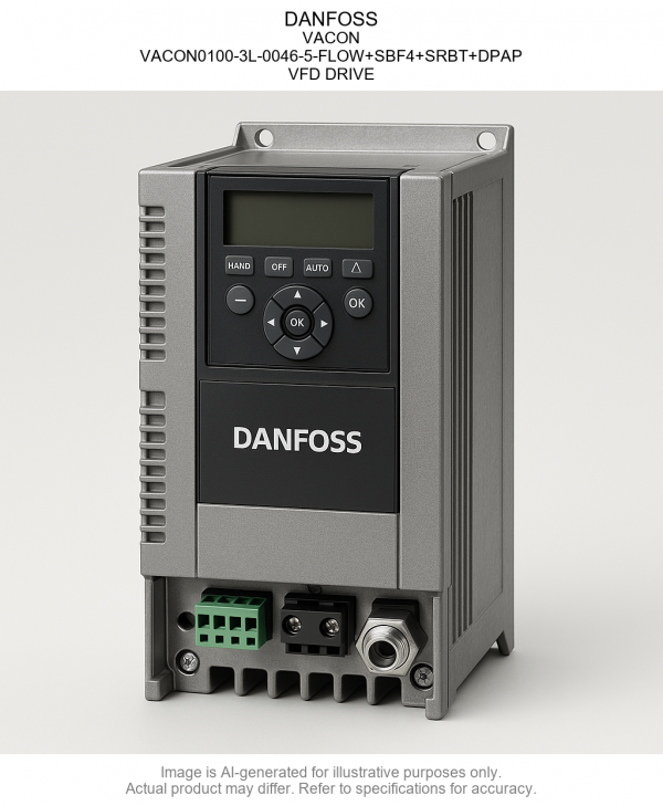 VACON0100-3L-0046-5-FLOWSBF4SRBTDPAP.png DANFOSS; VACON; VACON0100-3L-0046-5-FLOW+SBF4+SRBT+DPAP; Variable Frequency Drive DRIVE