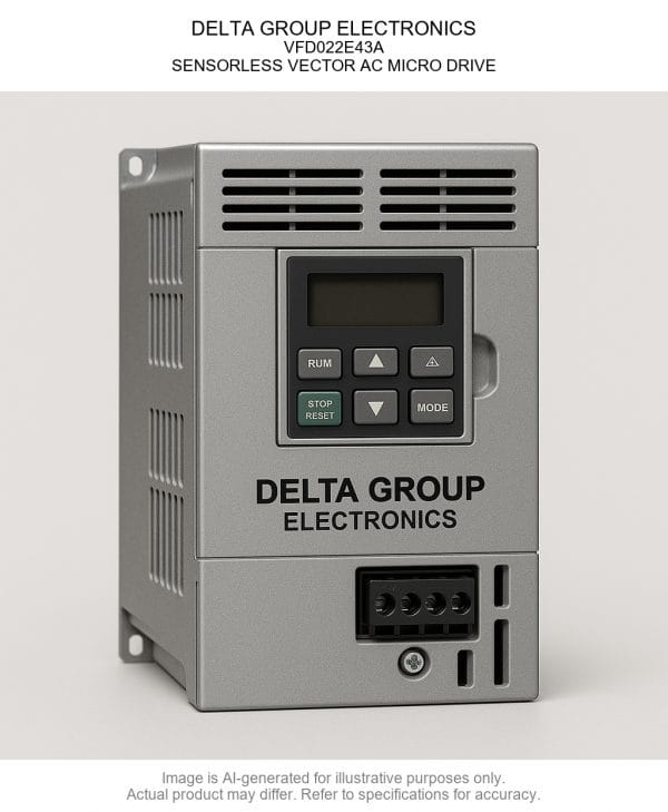 DELTA GROUP ELECTRONICS; Variable Frequency Drive022E43A; SENSORLESS VECTOR AC MICRO DRIVE