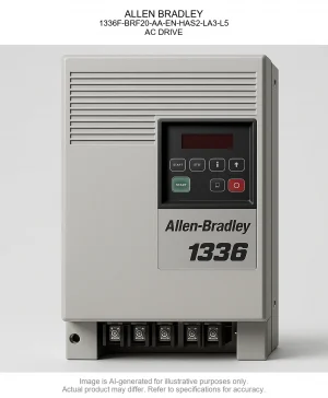 ALLEN BRADLEY; 1336F-BRF20-AA-EN-HAS2-LA3-L5; AC DRIVE