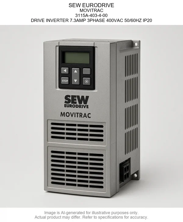 3115A-403-4-00.webp SEW EURODRIVE; MOVITRAC; 3115A-403-4-00; DRIVE INVERTER 7.3AMP 3PHASE 400VAC 50/60HZ IP20