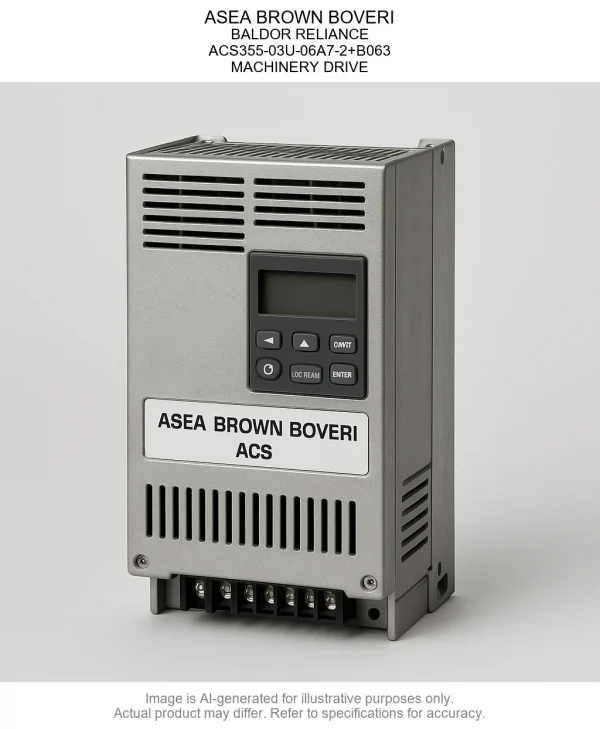 ACS355-03U-06A7-22BB063.webp ASEA BROWN BOVERI; BALDOR RELIANCE; ACS355-03U-06A7-2+B063; MACHINERY DRIVE