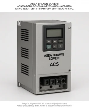 ASEA BROWN BOVERI; ACS800-DEMAG-01-0009-3+E200+0J400+N672+R720; DRIVE INVERTER 13-13.9AMP 3PH 380-415VAC 48-63HZ