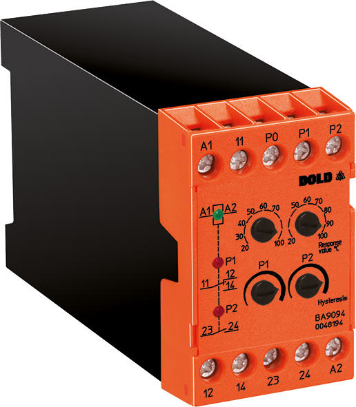 BA9094_600x600.png DOLD 0056371: BA9094.28 AC50/60HZ 110V P1=60-150C Temperature Monitoring Relay