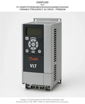 DANFOSS; VLT; FC-302PK75T2E66H2BGX3SXSXXXXAXBXCXXXXDX; VARIABLE FREQUENCY AC DRIVE - PREMIUM
