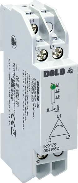 DOLD 0049182: IK9179.11 3AC50/60HZ 400V Phase Sequence Monitor (Phase Sequence Relay)