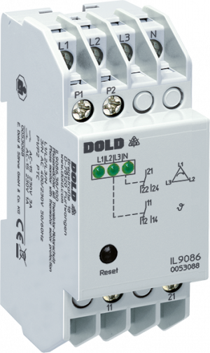 DOLD 0060771: IL9086.38/100 3AC50/60HZ 254/440V Phase monitor with thermistor motor protection