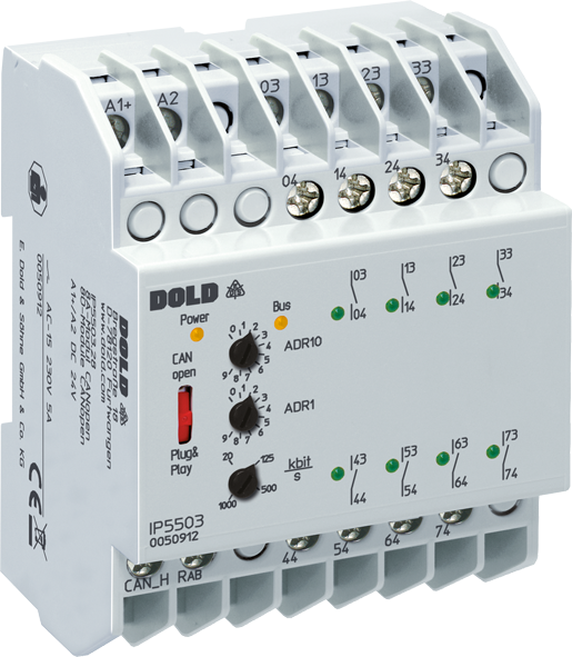 IP5503_600x600.png DOLD 0057901: IP5503.28/100 DC24V Output module for CANopen