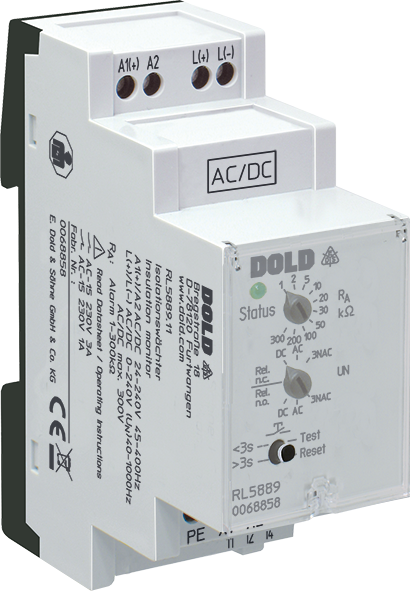 DOLD 0068859: RL5889.11 DC12-24V 1K-300K Insulation monitor