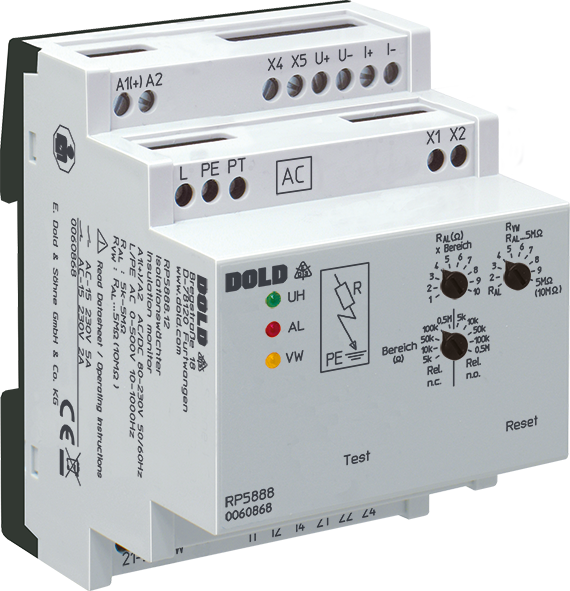 DOLD 0060868: RP5888.12 AC/DC80-230V 5K...5M-OHM Insulation monitor