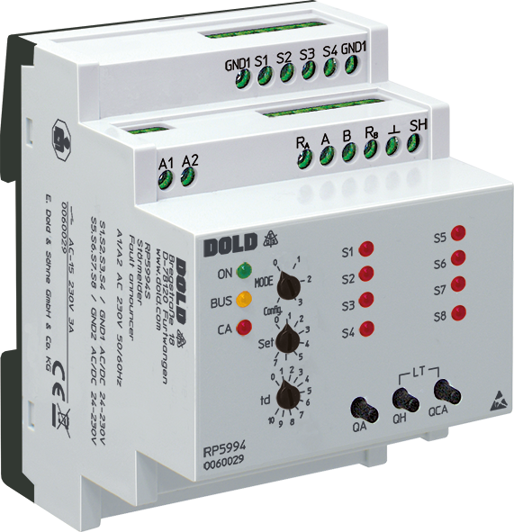 RP5994_600x600.png DOLD 0064691: RP5994PC/100 DC24V BASISMODUL New- / First- / Common Signal Annunciator