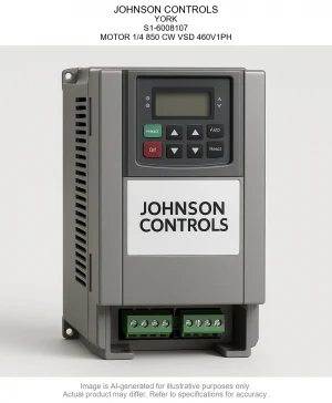 JOHNSON CONTROLS; YORK; S1-6008107; MOTOR 1/4 850 CW Variable Speed Drive 460V1PH