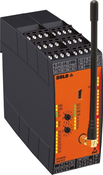DOLD 0069367: UH6900.22PS/00GR2 DC24V 915MHz GC/GR Radio controlled safety module (Group mode)