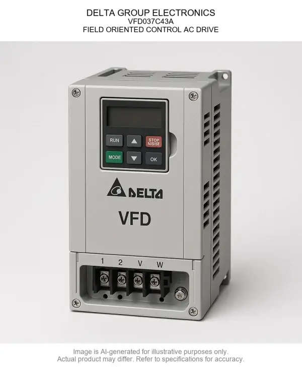 VFD037C43A.webp DELTA GROUP ELECTRONICS; Variable Frequency Drive037C43A; FIELD ORIENTED CONTROL AC DRIVE
