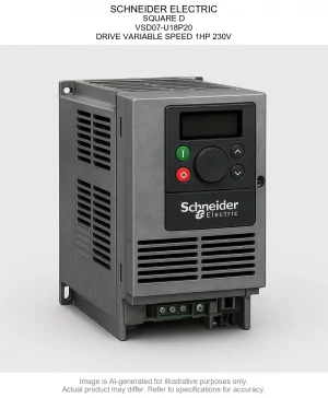 SCHNEIDER ELECTRIC; SQUARE D; Variable Speed Drive07-U18P20; DRIVE VARIABLE SPEED 1HP 230V